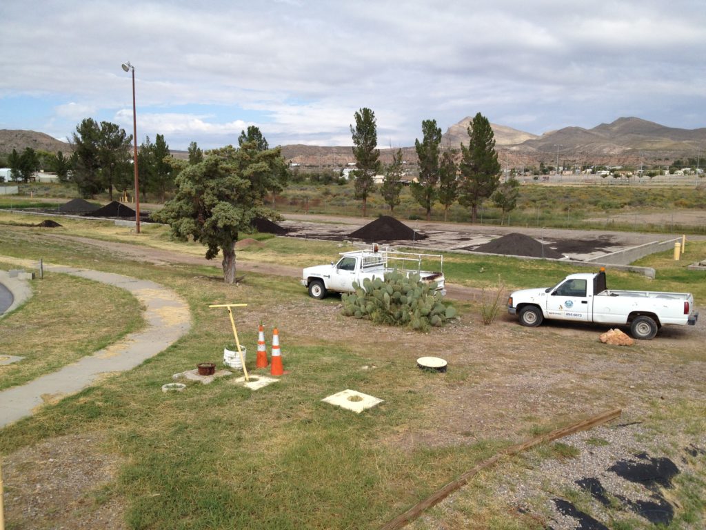 Sludge drying beds (looking NW)
